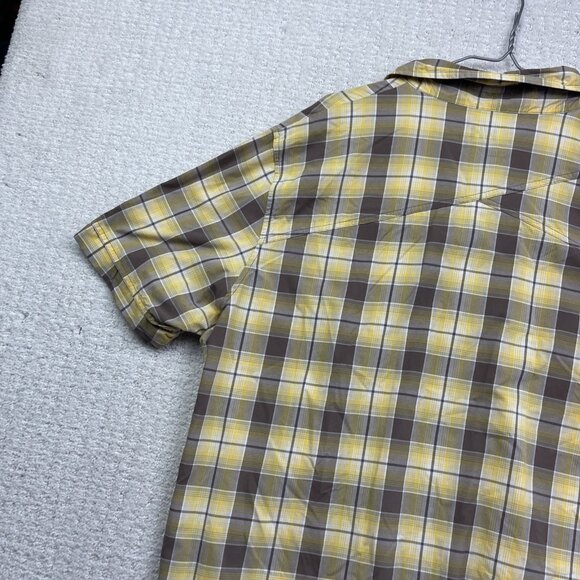 Helly Hansen Yellow Plaid Short Sleeve Button Up Shirt Men’s Size XL Outdoors - Picture 13 of 16